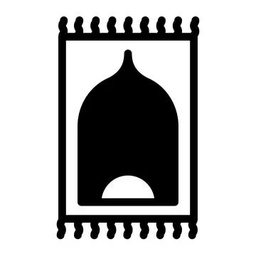 Prayer mat glyph icon vector illustration isolated on white background Stock Illustration