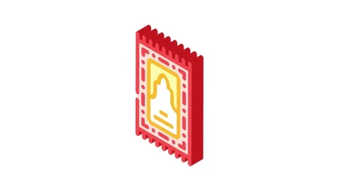 Prayer mat islam muslim isometric icon animation Stock Footage 327291404