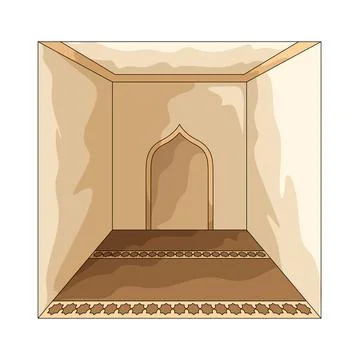 Prayer mat in mosque illustration Stock Illustration