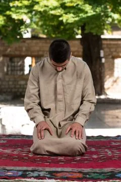 Prayer at mosque Stock Photos