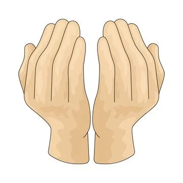 Prayer open hands illustration Stock Illustration