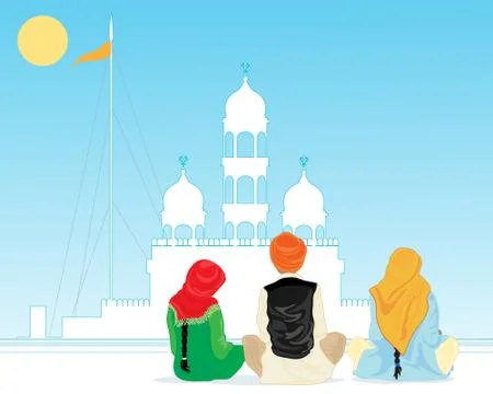 Prayer in punjab Stock Illustration