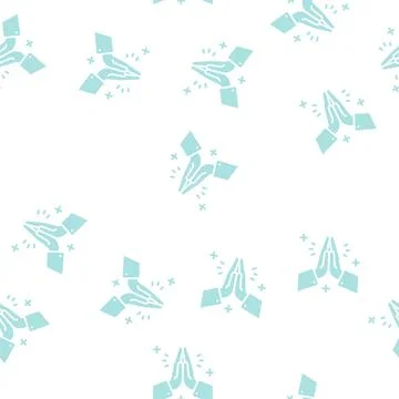 Prayer religion glyph seamless pattern Stock Illustration