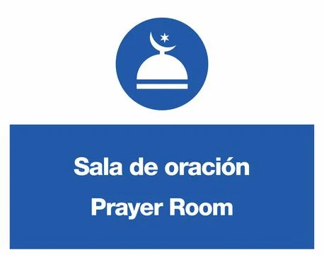 Prayer Room Bilingual Construction Mandatory Signs Collection Featuring Stock Illustration