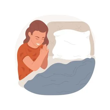 Prayer before sleep isolated cartoon vector illustration. Ilustración de archivo