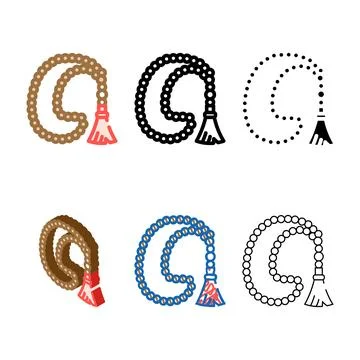 Prayer stylized beads misbaha color icon vector Stock Illustration