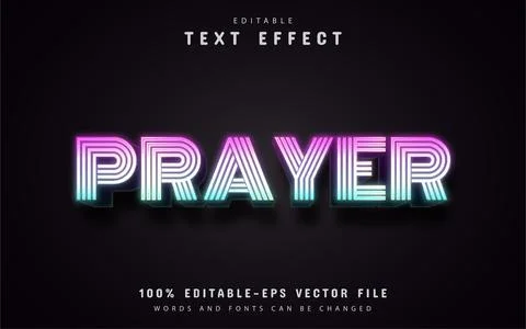 Prayer text effect with gradient Stock Illustration
