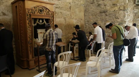 Prayer at the Wailing Wall Stock Footage 38205231