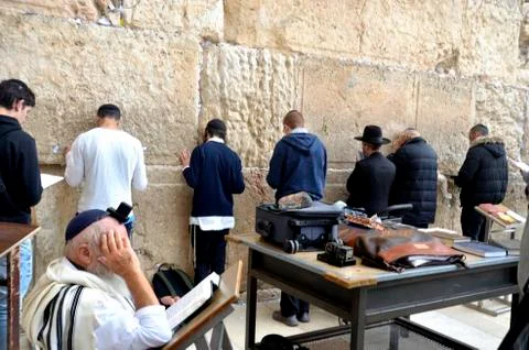 Prayer at the Western Wall Stock Photos