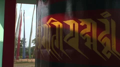 Prayer wheel closeup2 Stock Footage 10565169