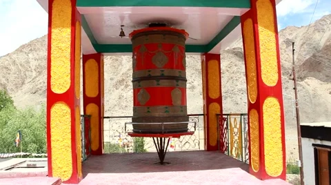 Prayer wheel Stock Footage 40456386
