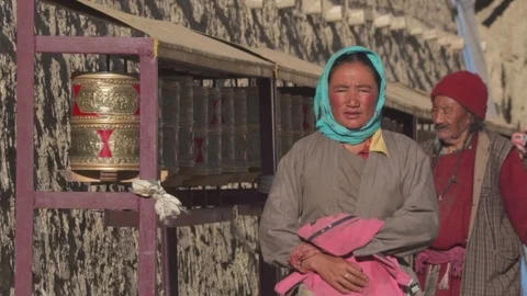 Prayer Wheel Lamayuru Buddhist Monastery Gompa Leh Ladakh India Himalayas Stock Footage 120467306
