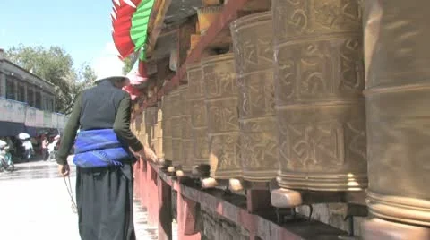 Prayer wheels Stock Footage 9923451