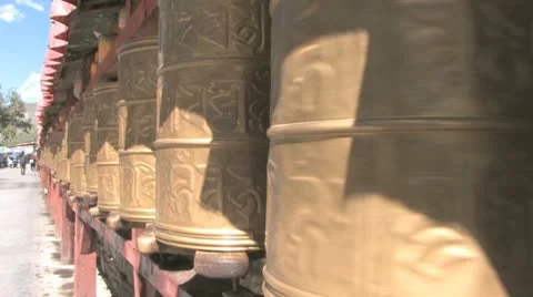 Prayer wheels Stock Footage 9923571