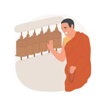 Prayer wheels isolated cartoon vector illustration. Stock Illustration