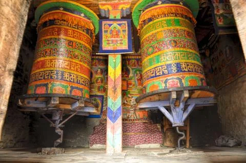 Prayer wheels Stock Photos