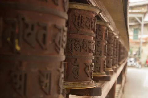 Prayer wheels Stock Photos
