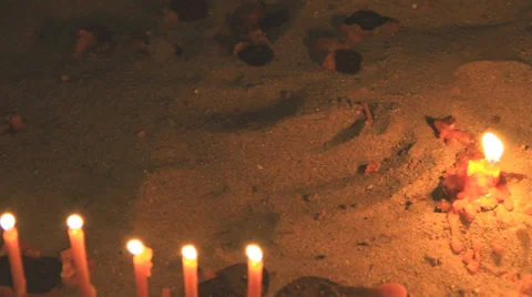 Prayers Church Candles Stock Footage 34950598