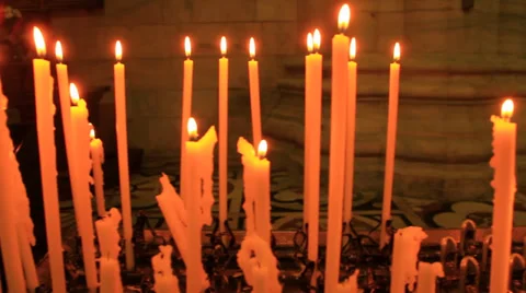 Prayers Church Candles Stock Footage 39698936