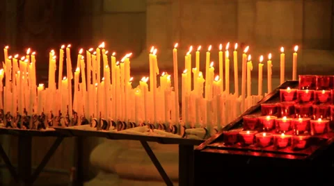 Prayers Church Candles 스톡 동영상 39699005