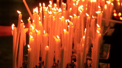 Prayers Church Candles Stock-Footage 39699015