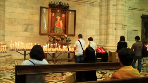 Prayers Church Candles Video stock 39699045