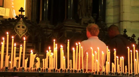 Prayers Church Candles Stock Footage 39699118