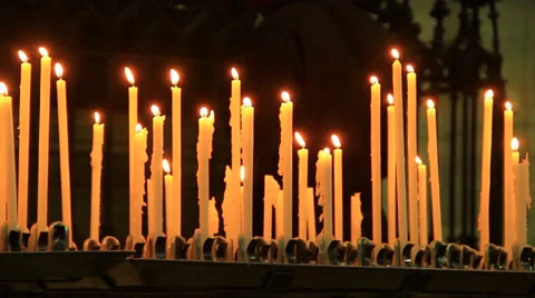 Prayers Church Candles Stock Footage 39699131