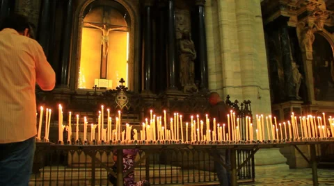 Prayers Church Candles Video stock 39699170