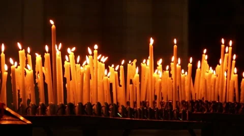Prayers Church Candles Stock Footage 40596066