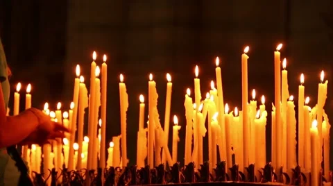 Prayers Church Candles 스톡 동영상 40596075