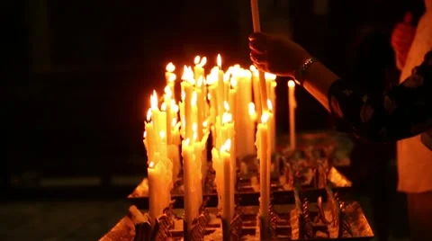 Prayers Church Candles 스톡 동영상 40596084