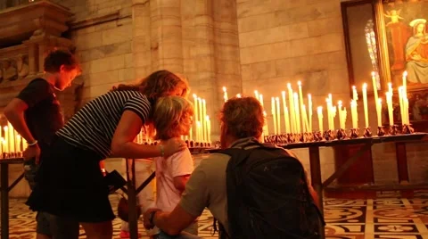 Prayers Church Candles Video stock 40596092