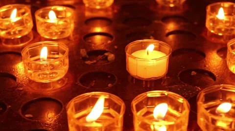 Prayers Church Candles Stock-Footage 40596094