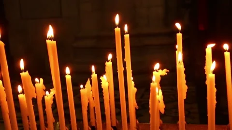 Prayers Church Candles Stock-Footage 40596114