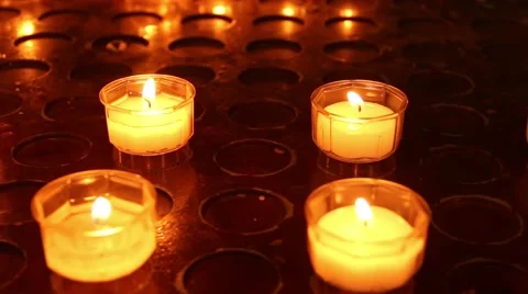 Prayers Church Candles Stock Footage 40596119