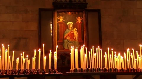 Prayers Church Candles Video stock 40596127