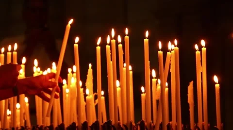 Prayers Church Candles Video stock 40596179