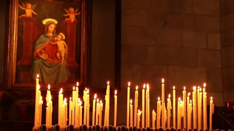 Prayers Church Candles 스톡 동영상 40596190