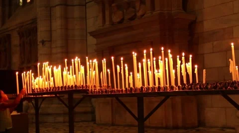Prayers Church Candles Stock Footage 40596192