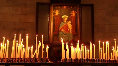 Prayers Church Candles 스톡 동영상 40596197