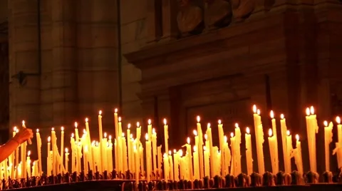 Prayers Church Candles 库存影片 40596202