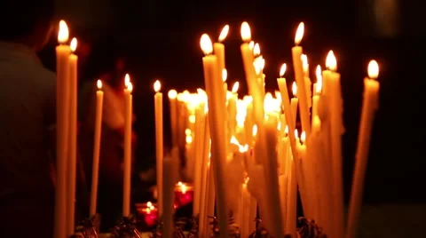 Prayers Church Candles Stock-Footage 40613403