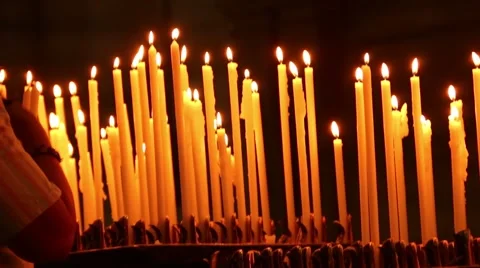 Prayers Church Candles Stock Footage 40613422