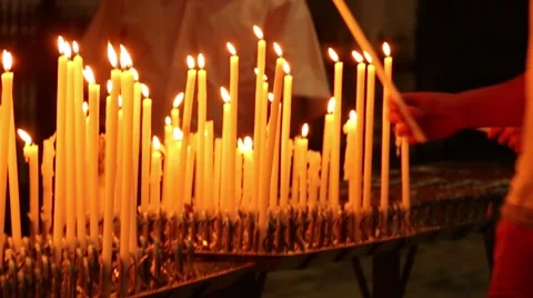 Prayers Church Candles Vídeos de archivo 40647562