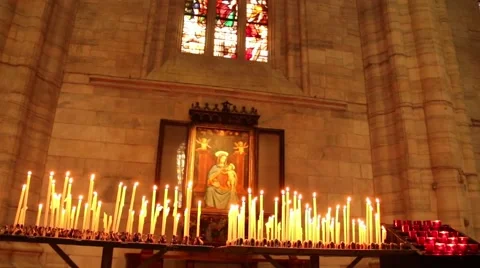 Prayers Church Candles Vídeos de archivo 40647611