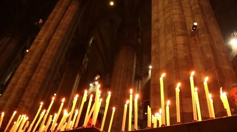Prayers Church Candles Stock Footage 40647614
