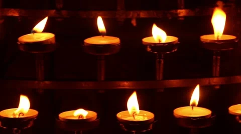 Prayers Church Candles Stock Footage 40784861
