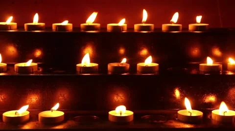 Prayers Church Candles Stock-Footage 40784967
