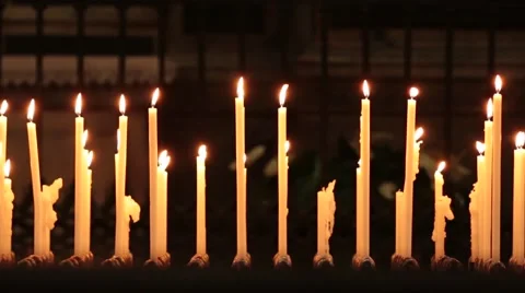 Prayers Church Candles Stock Footage 42674301